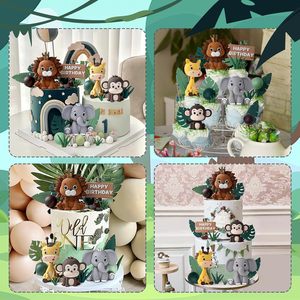 Vielfältiges Tier-Themen-Set für Tropische Geburtstagstorten-Dekoration, Kreative Tortendekoration, Babyparty-Atmosphäre-Ornament - Product Image 4