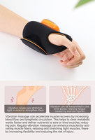 Ceinture de massage chauffante pour le poignet confortable avec télécommande sans fil, double réglage de la chaleur, vibration, lumière rouge, massage chauffant pour la main