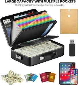 Portable Fireproof <b>Document</b> <b>Bag</b> EVA Hard Shell Waterproof & Lockable A4 File Storage Box for Legal - Product Image 3
