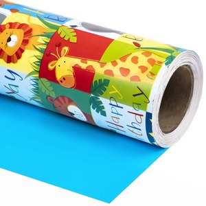 Custom Eco-Friendly Happy Birthday Animals <b>Pattern</b> Art <b>Paper</b> Roll 100GSM PE Coated Double-Sided Recyclable Packaging <b>Paper</b> - Product Image 2