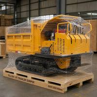 Dumper compact sur chenilles Ruibote 2 tonnes, robuste, tout-terrain, moteur diesel, pour travaux agricoles, jardinage, construction et exploitation minière