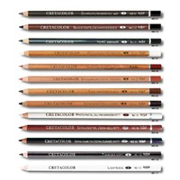 Autriche Cretacolor Sketch 4MM Charcoal Carbon black Soft Medium Hard oil White weisskreide /sepia tan Highlight wood Pencils
