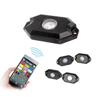 Controlador de aplicación de alta calidad, luces de roca rgb, por aplicación con Control remoto, LED RGBW RGB, Kits de luces de roca, 4 Uds.
