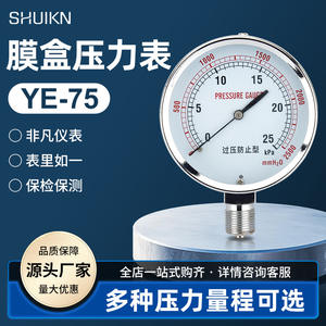 Manómetro de Diafragma YE-75, Tipo de Prevención de Sobrepresión, Micromanómetro para Gas Natural, Manómetro en KPa (0-6 KPa, 10 KPa, 20 KPa) - Product Image 4