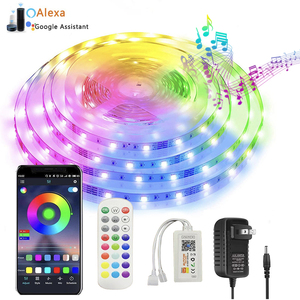 Tira de luces <span class=keywords><strong>LED</strong></span> <span class=keywords><strong>WiFi</strong></span> inteligente que cambia de Color, iluminación para el hogar y decoraciones navideñas para exteriores, 5050 Solar Sensor, modo de Control de voz - Product Image 4