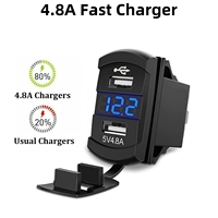 Panneau de commande RV avec prise de charge rapide USB 4.2A et voltmètre 12V-24V, panneau de commutation triple à bascule pour bateau et voiture