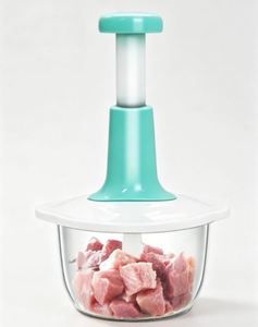Mini hachoir à viande, trancheuse à légumes, coupe-légumes multifonctionnel en plastique, hachoir à oignon manuel, lames en acier inoxydable durables - Product Image 1