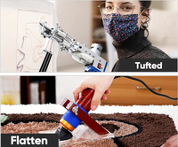 Kit d'accessoires 2-en-1 en peluche de style pistolet pour la coupe de tapis et la finition des bords