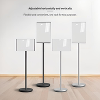 Support de signalisation au sol en aluminium A3 avec poteau en acier inoxydable de 104 cm, couvercle en acrylique anti-vent pour affiches de menu et présentoirs publicitaires