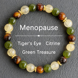 Tiger's Eye Citrine Green Treasure <b>Beaded</b> <b>Bracelet</b> For Women Menopause Support Natural Stone Jewelry Casual Wear - Product Image 1