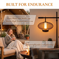 Lanterne portable en métal avec cage en fil métallique, 3 couleurs, sans fil, rechargeable, pour le camping, la terrasse, la table de chevet, lumière d'ambiance LED