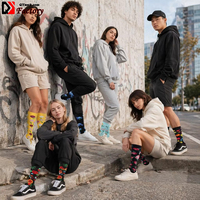 Chaussettes de sport montantes personnalisées en gros, chaussettes de course amusantes, streetwear, motifs colorés, coton, unisexe