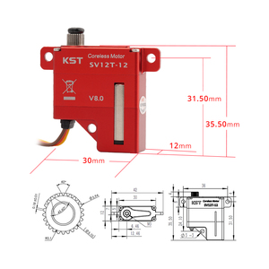 NOUVEAU Servo sans noyau HOT KST SV12T-12 Super Haute Tension 12V 0.11sec avec boîtier en alliage d'aluminium, couple de 16.0Kgf.cm pour avions RC, planeurs RC et jets RC - Product Image 4
