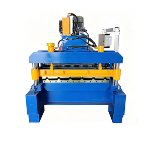 Wholesale Trapezoidal Roof Sheet Roll Forming <b>Machine</b> Hydraulic Cutter 0.3-1.0mm Steel Plate Roofing <b>Machine</b> - Product Image 1