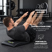 Tapis d'exercice abdominal VIGFIT personnalisé avec logo, en PU noir, support incurvé, base antidérapante, pour renforcement du tronc en salle de sport
