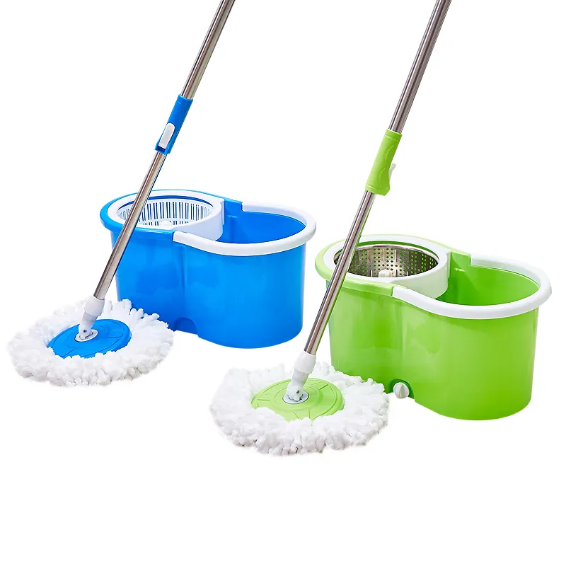 Professional เครื่องมือทำความสะอาดบ้านปรับ Magic ทำความสะอาด Mops ราคาถูก Flat Floor Mop ชุดพลาสติก Mop Bucket