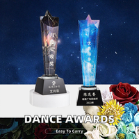 Trophées en cristal personnalisés pour la danse créative et la musique, récompenses pour concours de chant, gravure UV sur verre, impression typographique portable
