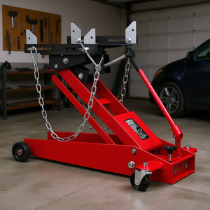 Cric de sol hydraulique en acier à profil bas, capacité 1000 lb, hauteur minimale 6,3 pouces, télescopique, pour levage de transmission, pivotant à 360 degrés, avant - Product Image 2