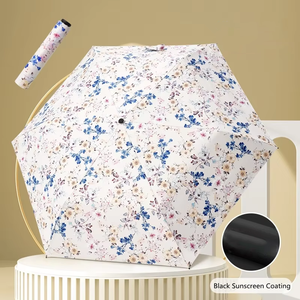 Paraguas de plumas de 3 pliegues de fibra de carbono ultraligero Sunday, pegamento negro, sombrilla antiultravioleta, protector solar de doble uso, lluvia y sol - Product Image 2