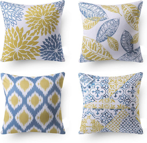 Funda de cojín con diseño de hojas y patrones abstractos, estilo bohemio, para decoración de interiores, 4 piezas, decoraciones para casa de campo - Product Image 6