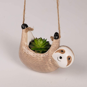 Ceramica Sloth Regali Sloth Appeso Succulente Planter Animale Sveglio Fioriera Piccola Pentola per Succulente <span class=keywords><strong>Cactus</strong></span> Air <span class=keywords><strong>Piante</strong></span> Fiori - Product Image 2