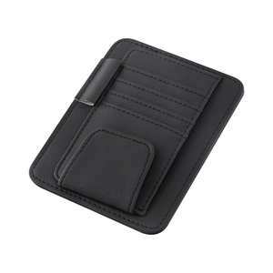 Boshiho PU Leather Slim Business Card Holder with <b>Clip</b> Closure for <b>Car</b> Use - Product Image 6