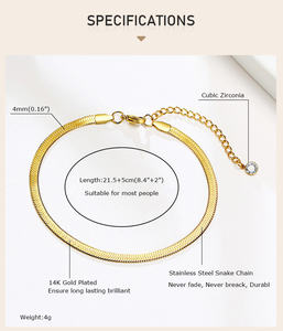 स्टेनलेस स्टील नाग चेन हीरा महिलाओं के लिए समायोज्य गर्मियों में समुद्र तट पायल फिगारो श्रृंखला क्यूबा चेन पायल कंगन उपहार - Product Image 6