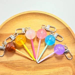CHENXI Porte-clés personnalisé en résine 3D colorée, sucette irisée coréenne, breloques et accessoires pour clés - Product Image 1