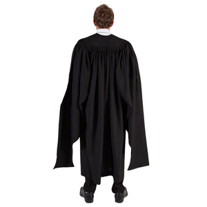 Robe de Cérémonie de Remise des Diplômes Jing Zherui pour Adultes Unisexe Noire Tissée Unie – Uniforme de Cérémonie de Licence et de Master, Uniforme Scolaire - Product Image 4