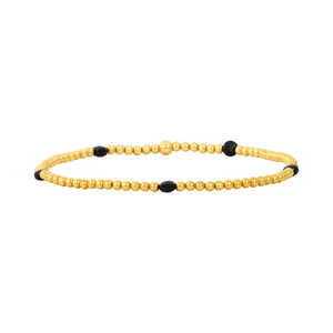 Pulsera de cuentas de acero inoxidable para hombre y mujer, brazalete clásico de 2mm, chapado en oro de 18K, resistente al agua, joyería - Product Image 5
