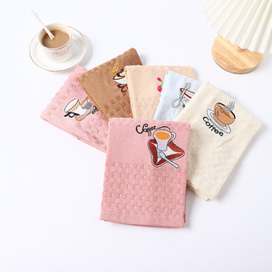 Ensemble de 4 serviettes de <span class=keywords><strong>cuisine</strong></span> en coton très absorbant, tissage gaufré, motif à carreaux, torchon - Product Image 2