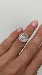 Anillo de Compromiso APRICOT JEWELS con Diamante Cultivado en Laboratorio de 3CT, Corte Redondo, Chapado en Oro de 14K, Estilo Hiphop, Joyería Fina de Lujo para Mujer - Product Image 5