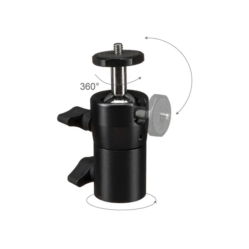 Mini tête sphérique rotative à 360 degrés avec prise de récepteur 5/8, support de lumière pour Studio Photo, accessoires d'équipement de poignée