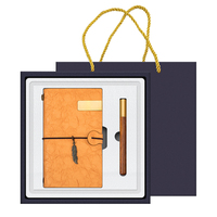 Boîte de rangement en cuir PU personnalisable pour ordinateur, logo personnalisé A6, stylo de couverture, pivot, ensemble cadeau d'entreprise, vente en gros