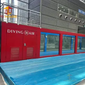 Draagbare Mobiele Buitencontainer Duikgolf Maken Zwembad Met Zichtbare Glazen Warmtepomp Massage Cyclus Filtratie