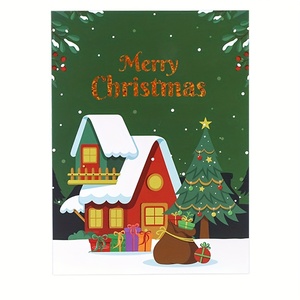 Đơn hàng nhỏ phong cách Chứng Khoán mới giáng sinh vui vẻ giáng sinh nhà lò sưởi 3D Cửa Sổ bật lên thiệp chúc mừng quà tặng năm mới - Product Image 5