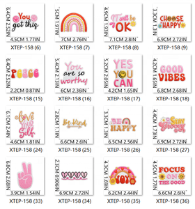 جديد بأحرف إيجابية تطريز الملابس بقع مخصصة جيدة المشاعر نوع يقول الحديد المطرزة على التصحيح للملابس أكياس القبعات - Product Image 6