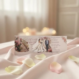 Cartes d'invitation de mariage personnalisées en 3D avec motif floral, papier artistique avec enveloppes pour l'<span class=keywords><strong>annonce</strong></span> de mariage - Product Image 3