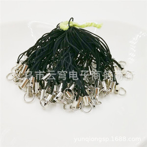 สายคล้องโทรศัพท์แบบวงแหวนคู่สีดำ สายคล้องโลหะพร้อมห่วงสำหรับโทรศัพท์มือถือ แฟลชไดรฟ์ USB ขายส่ง - Product Image 4