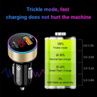 Cargador de Coche PD+USB QC3.0 38W, Cargador Rápido para Teléfono, Adaptador para Encendedor de Cigarrillos de 12-24V con Pantalla LED de Voltímetro