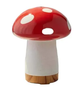 mushroom lamp Home cute Appliance wooden based Ceramic Mushroom essential aroma oil diffuser