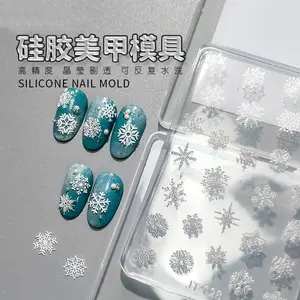 Dedicated Nail Art 3D Elegant Exquisite Relief Silicone Carved Mold Snowflake Lace Butterfly Rose Drop Glue Mold