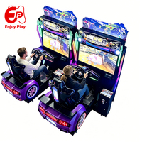 Simulateur d'arcade de course automobile 2 places à monnayeur avec mouvement dynamique et pédales réglables pour centre commercial