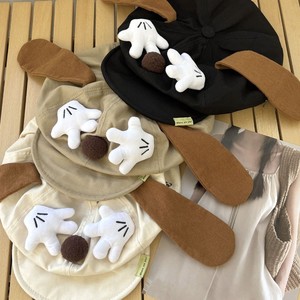 Cute Cartoon Dog Ear <b>Hat</b> Beige <b>Khaki</b> Black Adjustable Shade Cap Casual Japan Style Octagonal <b>Hat</b> - Product Image 4
