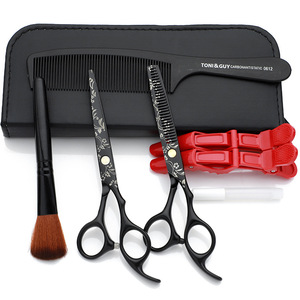 Tijeras de peluquería Kawamoto de 6 pulgadas, tijeras de entresacar negras, imitación Morning Glory, para diestros, acero inoxidable 440C - Product Image 5