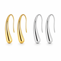 SS-E-001 Boucles d'oreilles en forme de larme en acier inoxydable 316L plaqué or PVD, logo personnalisé, fabrication professionnelle OEM ODM, style minimaliste pour femmes