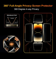 Protection d'écran en verre trempé anti-espion 9H à 360 degrés, couverture intégrale 4 directions pour iPhone 17 16 15 14 13 Pro Max