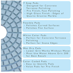Disques de polissage <span class=keywords><strong>diamant</strong></span>és pour comptoirs et sols, 4 pouces, épaisseur 4 mm, usage humide, pour pierre, marbre, granit, quartz, terrazzo, béton, qualité OEM Fine - Product Image 6