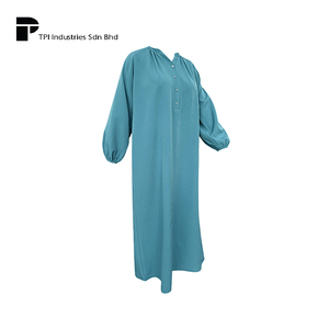 Vestido Elegante de Manga Larga para Mujer, Estilo Modesto Musulmán, Color Verde Azulado, Marca Premium, para Uso Diario en la Oficina - Product Image 2