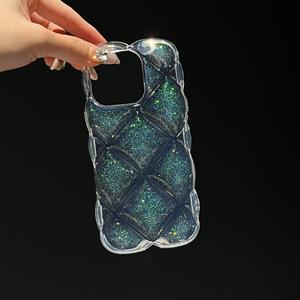 Funda con diseño de rejilla transparente con purpurina estilo hada, adecuada para iPhone 17 Pro Max, para Apple 16, de silicona suave 14/15 - Product Image 3